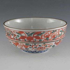 清水焼 京焼 単品飯碗 ご飯茶碗 ギフト 彫赤絵花鳥